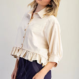 Sleeve Ruffle Hem BttnDwn