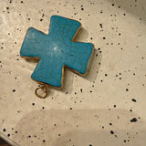 Large turquoise cross pendant