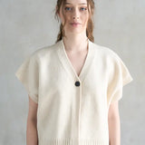 V-Neck Single Button Front Sweater Vest