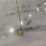 Italian inspired coin pendant w/ GF satellite chain