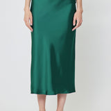 Satin Finish Midi Skirt