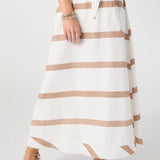 Skirt Tie Waist Cream/Brown