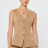 Tan V-Neck Vest