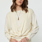 Wrapped Front LS Caramel Sweater