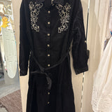 Black LS Corduroy Shirt Dress