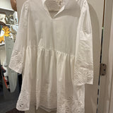 White Cotton Cutout Dress