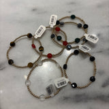 3mm GF Bracelet w/5 gemstone coin beads