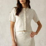 Cream ShortSlv Sweater