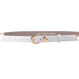Ivory Croco Belt with Gold Hardware