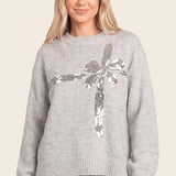 Sequin Ribbon Bow Sweater
