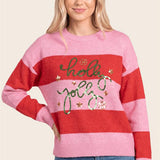 Pink and Red Sequin Sweater