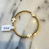 4mm GF bracelet w/3 white crosses