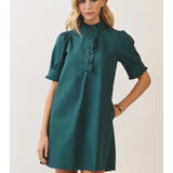 Ruffle Trim Mini Dress