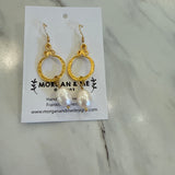 Gold Dangle and Pearl Earring