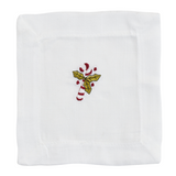 Embroidered Candy Cane Napkin