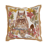 Embroidered Owl Pillow