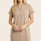 Taupe Half Zip Dress