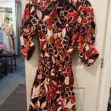 Abstract Print Tie Waist Dress
