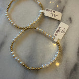 3mm GF Bracelet w/ white or peacock freshwater pearls