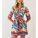 Abstract Print Belted Mini