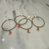 3mm gf bracelet w/cowboy boot charm