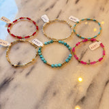 2.5mm GF bracelet w/ 3x4mm gemstones