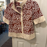 Mocha Floral Embroidered Top
