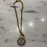 Replica 40mm Coin Necklace w/Chunky Chain and Toggle
