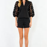 Hollow Out Floral Sleeve