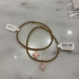 3mm GF Bracelet w/Pink Pearl Cross Charm