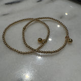 3mm GF bracelet w/ 6mm ball drop charm