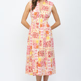 Floral Patchwork Midi Dress