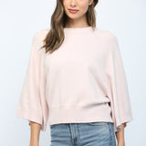 Blush Pink Wide Sleeve Sweater