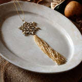 Jeweled Golden Snowflake w/ Tassel