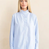 Striped Ruffle Neck Blouse
