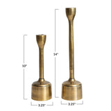 Ant. Gold Metal Taper Holder 14"
