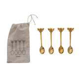 Brass Spoons w/ Bee Handles,SET4