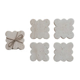 Travertine Coasters, Scalloped, SET4