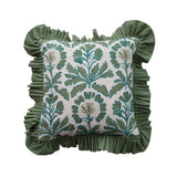 18" Floral Pillow with Ruffle