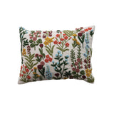 Hand-Embroidered Flower Pillow