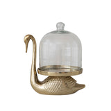 Swan Tray w/Glass Cloche