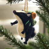 Felt Hiking Badger Ornament