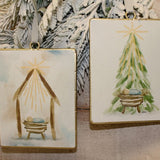 5x6 Metal Manger and Tree Ornament