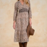 Long Sleeve Brown Lia Dress