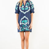 Puff Sleeve Embroidered Dress