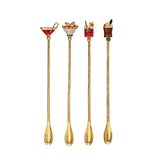 9" Cocktail Spoon w/Enamel Handle