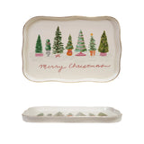 13"Stoneware, MerryXmas Platter