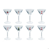 Martini Glass w/Holiday Figure