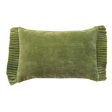 Cotton Velvet Lumbar Pillow w/ Ruffle
