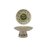 Stoneware Pedestal Happy Holidays
